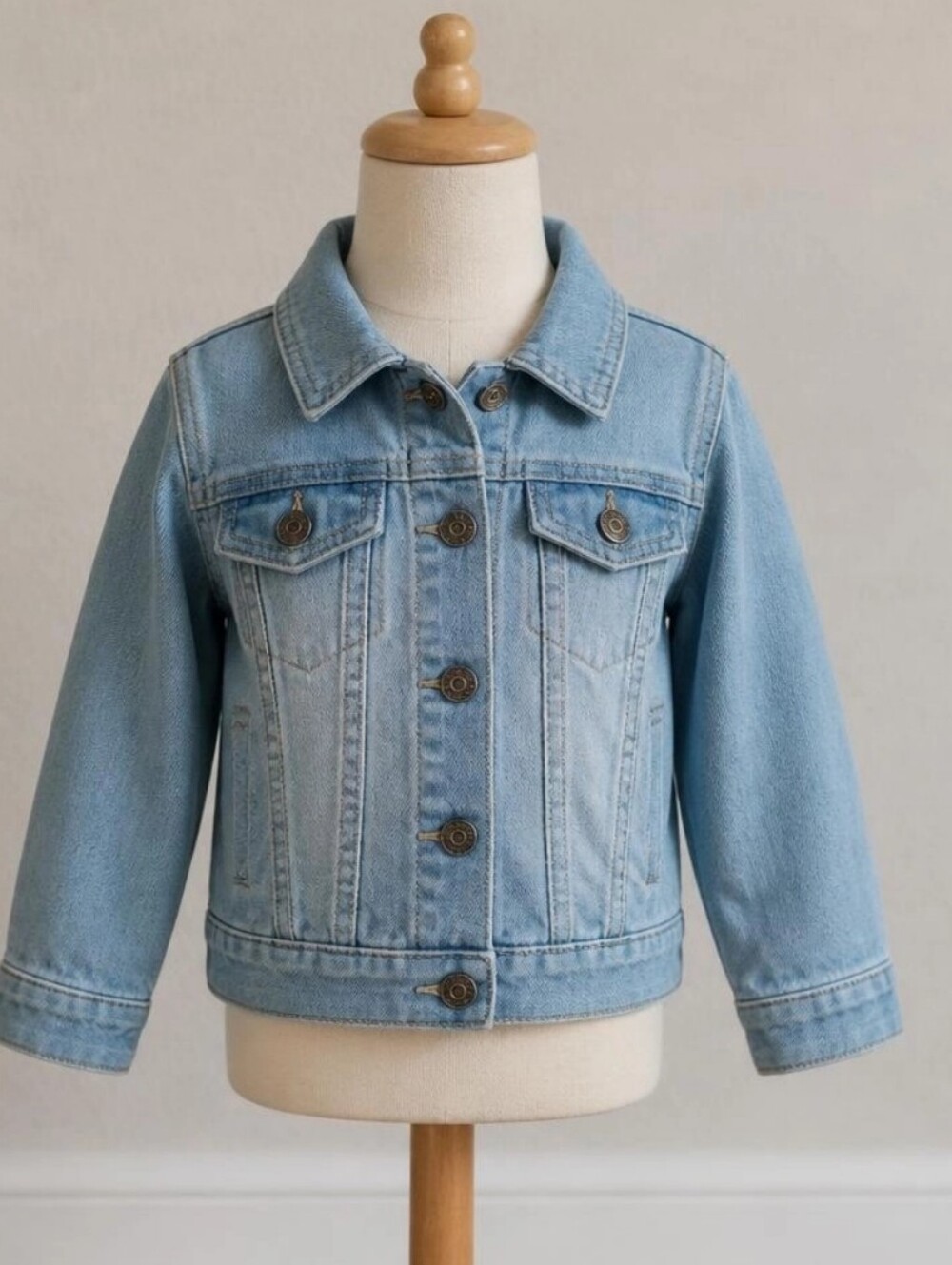 Baby Girl Cat Jack 6-9 mo Denim Stretch Jacket Snap Button Long Sleeve Stretchy